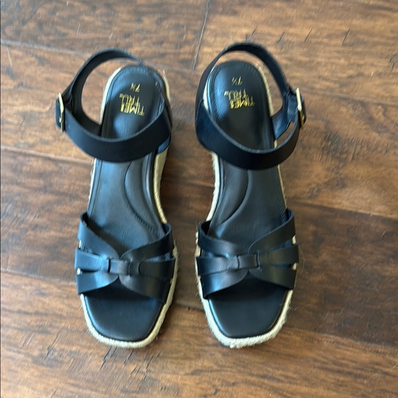 Black Wedge Sandals - Picture 3 of 5
